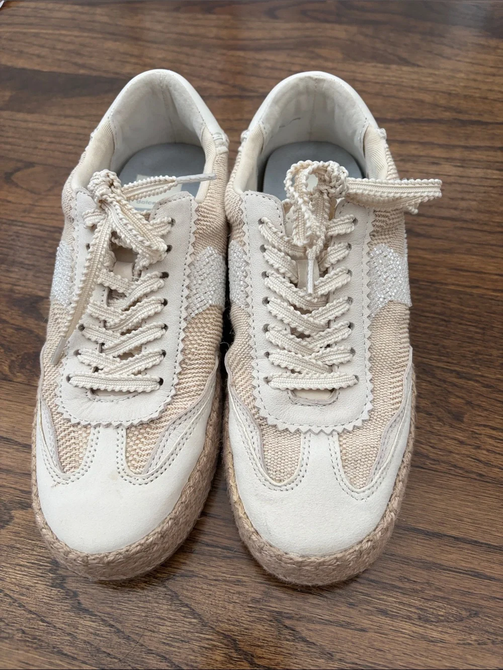 Dolce Vita Notice Beaded Lace-Up Low-Profile Espadrille Sneakers